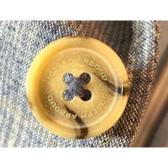 Joseph Abboud Blue/Gray Plaid Dual Vent Linen Cotton Blazer Jacket Mens Size XXL - Picture 4 of 9